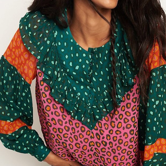 NWT ANTHROPOLOGIE FARM RIO RENEE PEASANT BLOUSE - Picture 3 of 12